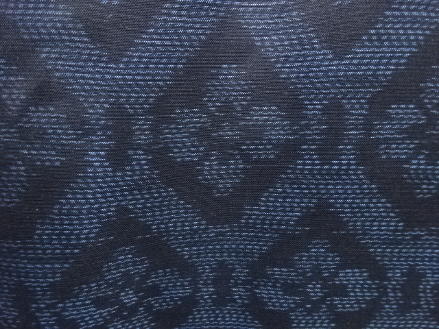 JAPANESE KIMONO / ANTIQUE KIMONO / SILK / DORO OSHIMA TSUMUGI / WOVEN FLOWER & RHOMBUS